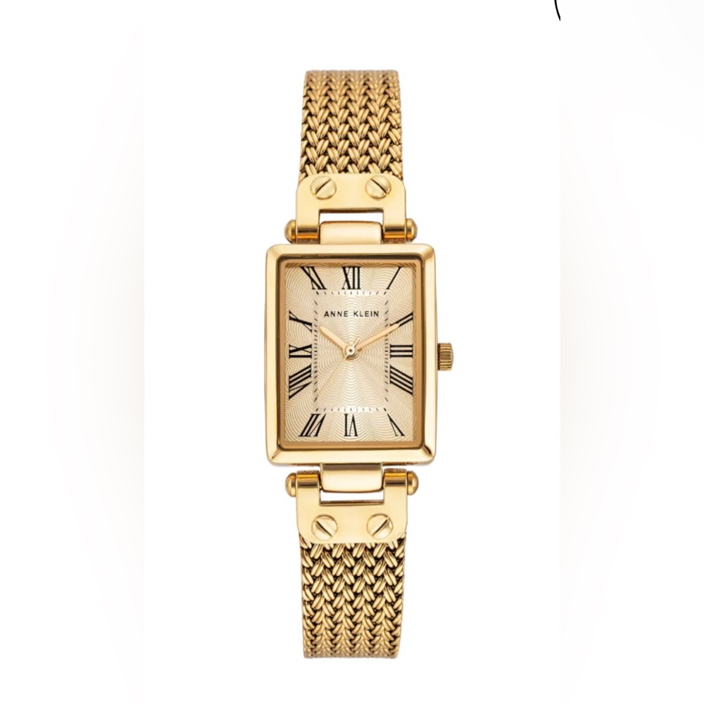Anne Klein Rectangular Case Mesh Bracelet Watch. New. Never worn.